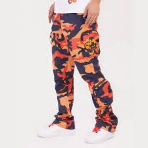 NEW! Roku Studio Men's RARE Navy Orange Drip Camo Pants XL